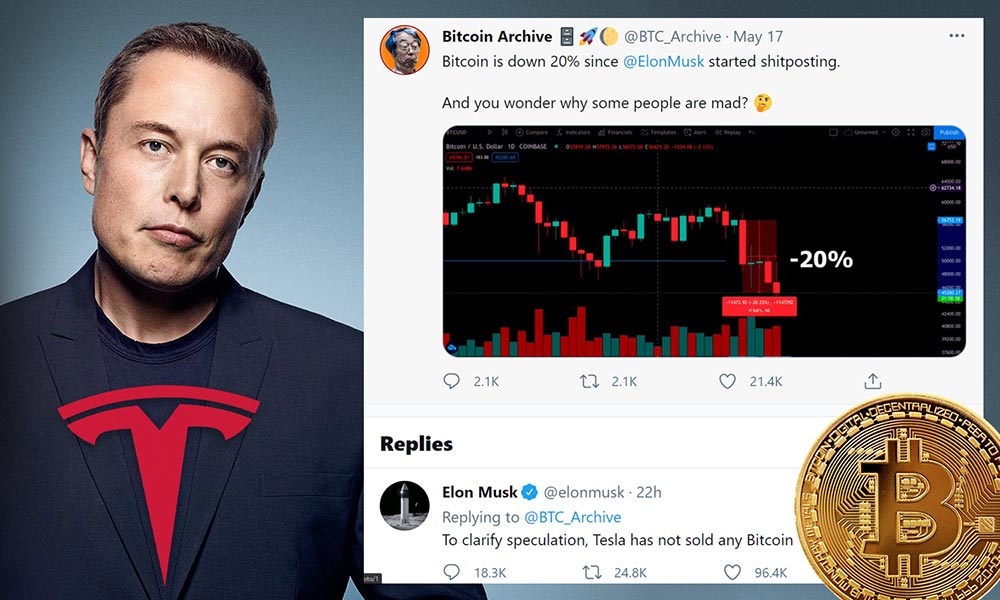 Elon Musk - Tesla has not sold any Bitcoin